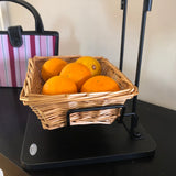 Rolling Wicker Basket Display Market Merchandiser Stand Kitchen Pantry Organizer 120009