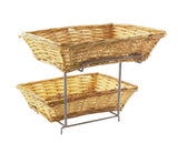 Tiered Wire Rack w/ 2 Woven Baskets   Brown 120023