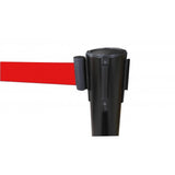 Black/Red Crowd Control Stanchion Queue Barrier Post RED Strap 78 Retractable