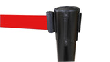 Crowd Control Stanchion Queue Barrier Post Retractable Black Strap 10' Retractable 12004-1