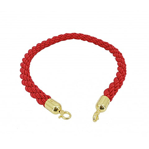 Stanchion Braided Rope 1.5 Diameter, 60 Long, Gold Ends, Crowd Control