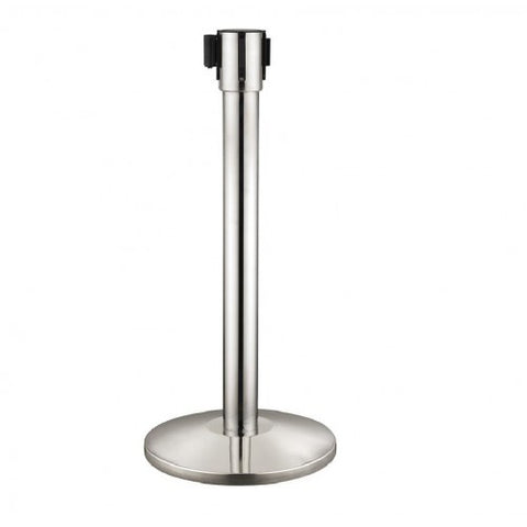 Crowd Control Stanchion Queue Barrier Post Black Strap 17' Retractable 3 post