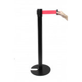 Crowd Control Stanchion Queue Barrier Post Red Strap 10' Retract Nesting Base