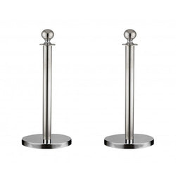 Crowd Control Stanchion Queue Barrier Post Chrome Crown Top Take Ropes 12004 4