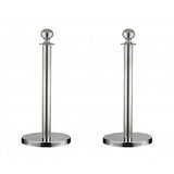 Crowd Control Stanchion Queue Barrier Post Chrome Crown Top Take Ropes 12004 4