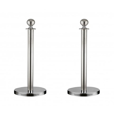 Crowd Control Stanchion Queue Barrier Post Chrome Crown Top Take Ropes 12004 4