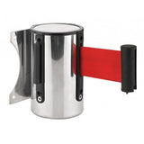 Stanchion Queue Barrier Post Wall Mount Retractable Ribbon 16 Belt RED 12004-8-RED