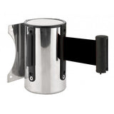 Stanchion Queue Barrier Post Wall Mount Retractable Ribbon 16' Belt Black