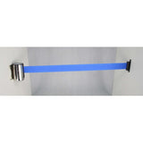 Stanchion Queue Barrier Post Wall Mount Retractable Ribbon 16 Belt BLUE 12004-8-BLUE