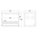 20.5W X 17H X 14D Tablet Charging Cabinet Wall Mount, 12 Outlet Strip 120040