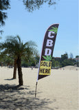 CBD SOLD HERE Flag Advertising Outdoor Curbside Sidewalk Retail Feather Sign