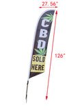 CBD SOLD HERE Flag Advertising Outdoor Curbside Sidewalk Retail Feather Sign