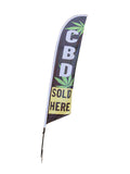 CBD SOLD HERE Flag Advertising Outdoor Curbside Sidewalk Retail Feather Sign