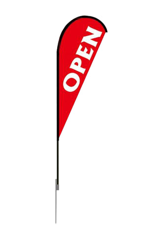 Banner, Flag, Advertising, Pole Set, Outdoor Retail, Open Feather Flag