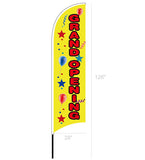 FixtureDisplays? 27W X 165H X 1-1/8D Grand Opening Banner, Flag, Advertising, Pole Set, Outdoor Retail with Ground Stake, Open Feather Flag Yellow for Business Outdoor Advertising Flags 12013
