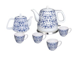 Teapot Ceramic English Paisley 10pc Set w/warming, Gift, Buffet 12027