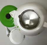 Teapot Ceramic Kettle Electric Kettle Water Boiler Green Olive Design 12029