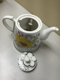 Teapot, Ceramic, Teamaker, Large Yellow Flower 12039