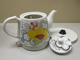 Teapot, Ceramic, Teamaker, Large Yellow Flower 12039