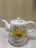Teapot, Ceramic, Teamaker, Large Yellow Flower 12039