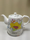Teapot, Ceramic, Teamaker, Large Yellow Flower 12039