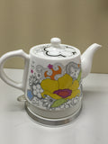 Teapot, Ceramic, Teamaker, Large Yellow Flower 12039