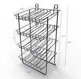 Black Wire Small Bottle Canister 1.7 Wide Slot Nail Polish Display Rack Countertop