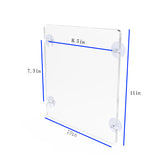 8.5x11 Acrylic Sign Holder with Suction Cups 12063