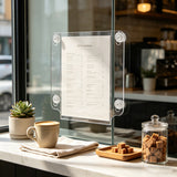Clear Window Sign Holder with Suction Cups 8.5X11 Made from Durable PET Material 12064