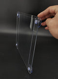 Clear Window Sign Holder with Suction Cups 8.5X11 Made from Durable PET Material