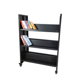 Metal Book Cart Library Cart Two Sided Reading Material Cart 200 lbs Capacity