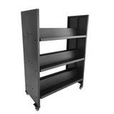 Metal Book Cart Library Cart Two Sided Reading Material Cart 200 lbs Capacity