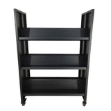 Metal Book Cart Library Cart Two Sided Reading Material Cart 200 lbs Capacity