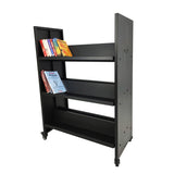 Metal Book Cart Library Cart Two Sided Reading Material Cart 200 lbs Capacity
