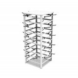 FixtureDisplays® Jewelry Suvenior Hook Display,Counter top Earring Card,Necklace,Bracelets,Giftware Spinning Retail Rack White 12x12x32"10 Tiers with 80 Black Hooks 12088NEW+80X11666-BLACK