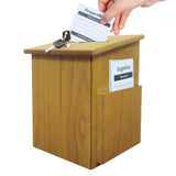 7.6X7.3X9.4" Wall Mounted Wooden Box For Suggestions, Charity, and Fundraising 12151