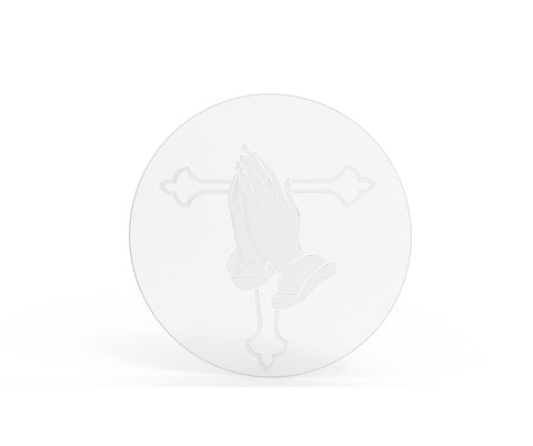Praying hands with cross logo sign wall mount 12152