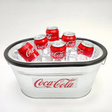 21 X 13 X 9.55" Coca-Cola Insulated Beverage Ice Tub Galvanized Metal Bucket HDPE interior 12176-CC