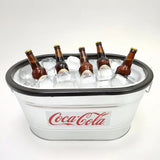 21 X 13 X 9.55" Coca-Cola Insulated Beverage Ice Tub Galvanized Metal Bucket HDPE interior 12176-CC