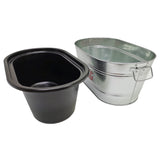 21 X 13 X 9.55" Coca-Cola Insulated Beverage Ice Tub Galvanized Metal Bucket HDPE interior 12176-CC