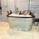 Beverage Ice Tub Galvanized Metal Party Ice Bucket Champane Soda Beer Ice Tub