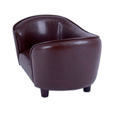 FixtureDisplays Small Pet Sofa Synthetic Leather 18 X 12 Seat Chocolate Brown for Dogs up to 18 lbs 12198