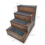 Deluxe Wood Pet Stairs Pet/Dog/Cat 4 Steps Bed Sofa Step Ladder 22 Or 25 Tall