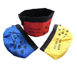 Portable Folding Oxford Fabric Pet Travel Outdoor Water Bowl Dish Feeder12247