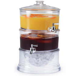Dispenser, Acrylic Beverage Dual w/Ice Comp. Countertop, Hospitality, Hotel 2pk