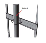 FixtureDisplays? 28.5-50 X 4.9 X 1 Black Bollard Sign Frame Attachment Bracket 13118