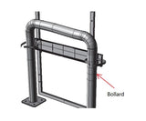 FixtureDisplays? 28.5-50 X 4.9 X 1 Black Bollard Sign Frame Attachment Bracket 13118