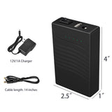 12V 1A Battery w/ Charger 3000mAh Lithium-Ion Battery DC5521 Male Connector 13158