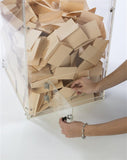 Clear Plexiglass Acrylic Donation Box Fund Raising Stand Display Tithing Box