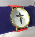 Christian Watch with Cross 13291 RED